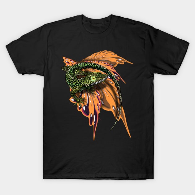 Sugar Skull Anole T-Shirt by Artbymparrish